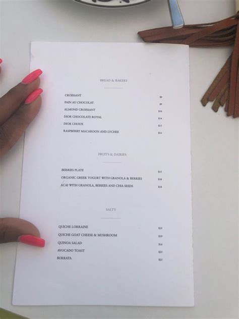 cafe dior miami menu